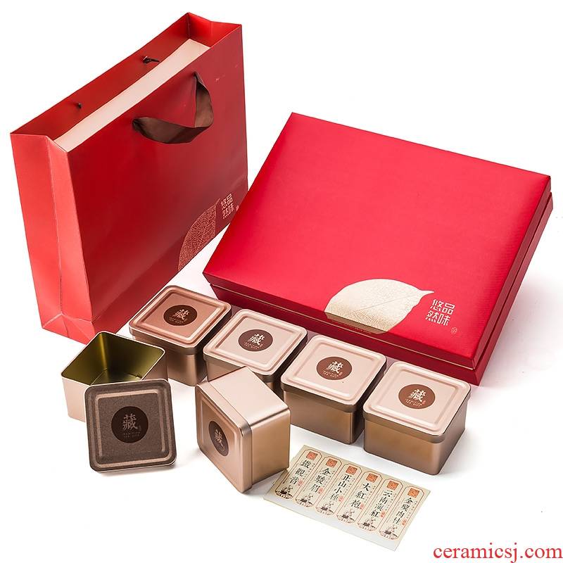 High - grade tea gift boxes, cartons is red green tea general tieguanyin tea box empty box to customize a kilo