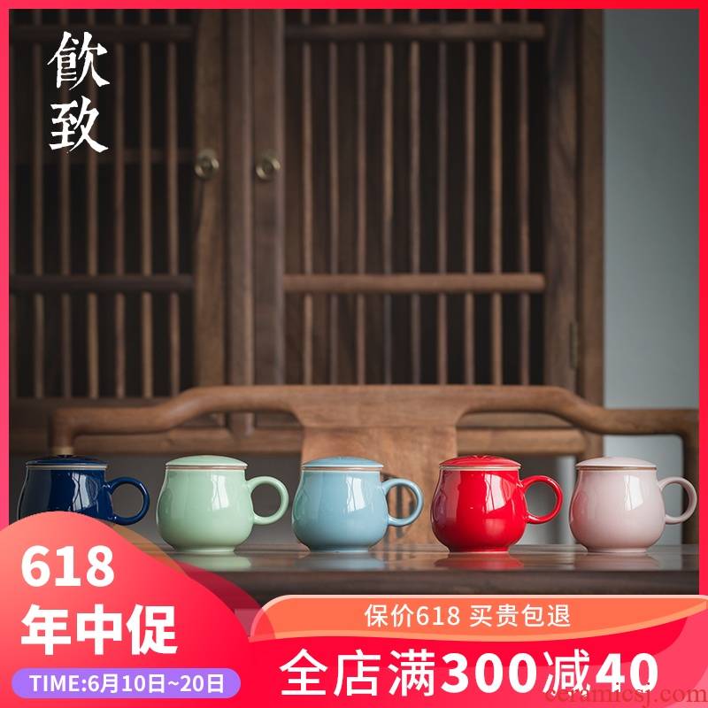 Ultimately responds to restore ancient ways filtering cup tea cup tea cup with seperate) ceramic with cover cup contracted single CPU
