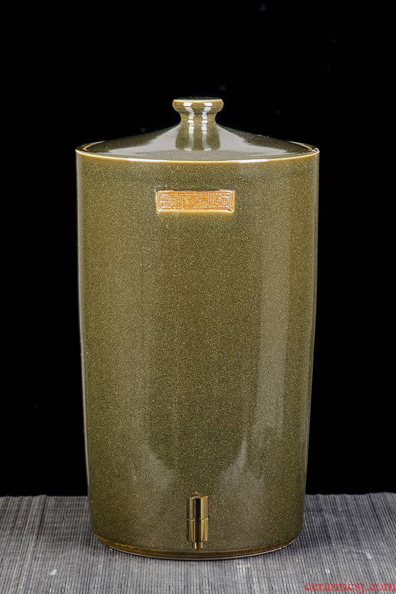 Jingdezhen ceramic tank household storage tank 10 20 jins 30 jins 50 kg 100 jins jars cylinder with cover