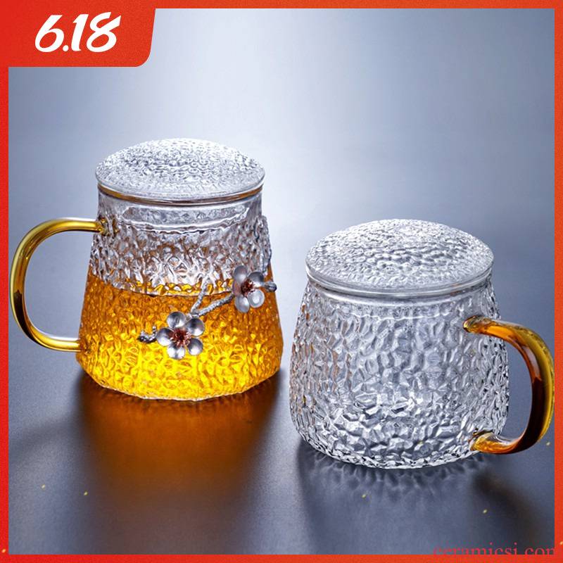 Japanese hammer office glass cup home take water cup three cups of tea, green tea cup filter tea cup