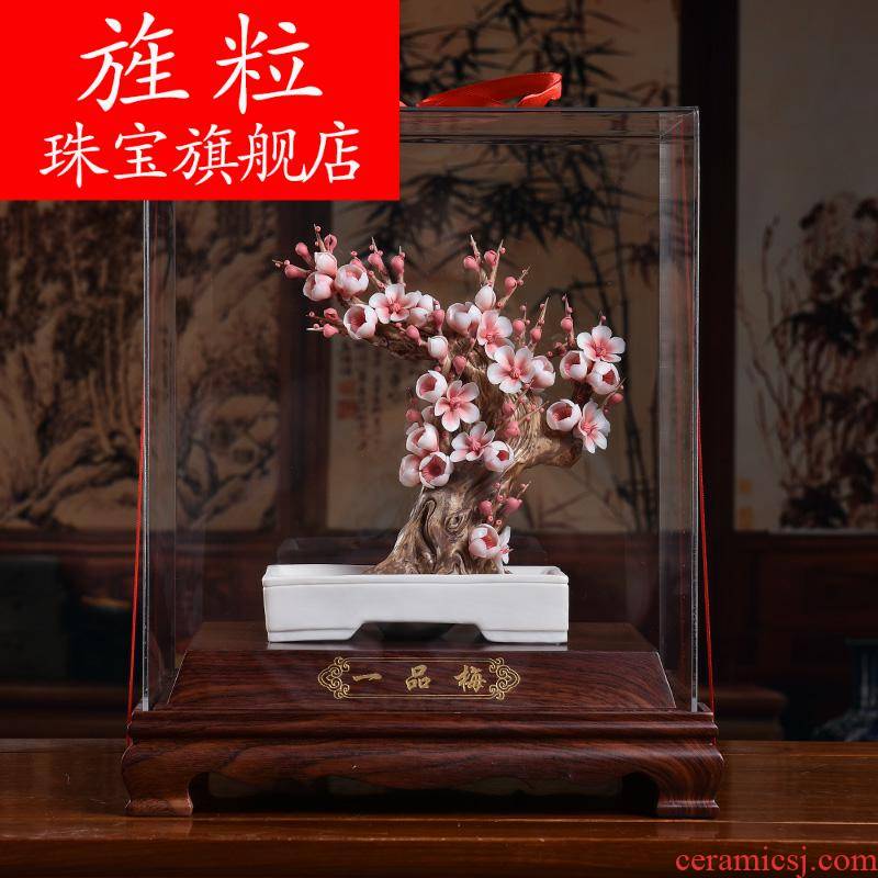 Bm name plum blossom put bloom porcelain its art ceramics handicraft Chinese penjing yipin mei D28-008