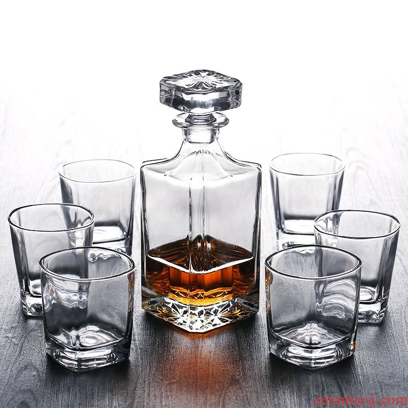 Hk xin rui lead - free glass the glass of whiskey glass beer square glass bottle wine bottles to suit