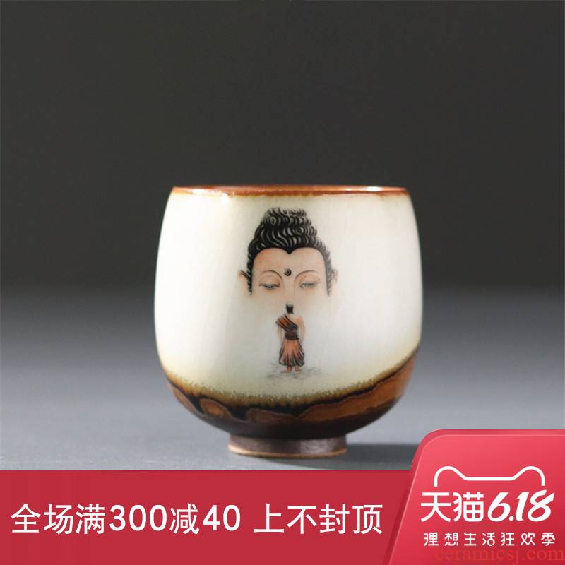 New Chinese style your up hand - made master cup large high - temperature sample tea cup zen kung fu tea set asked Buddha Buddha found creativity