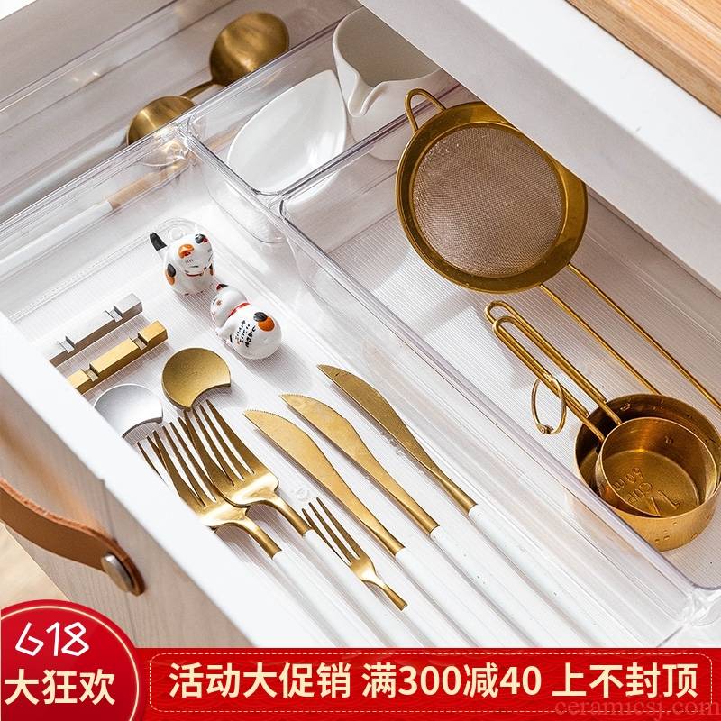 Association, longteng plastic transparent kitchen drawer boxes dressers classification the fork and knife tableware free storage box