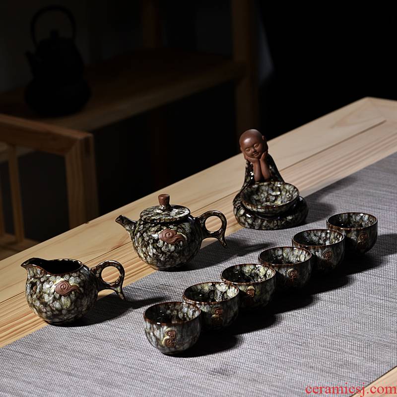 Contracted home office tea set suits for Chinese style restoring ancient ways tea kung fu tea set ceramic up teapot tea cups