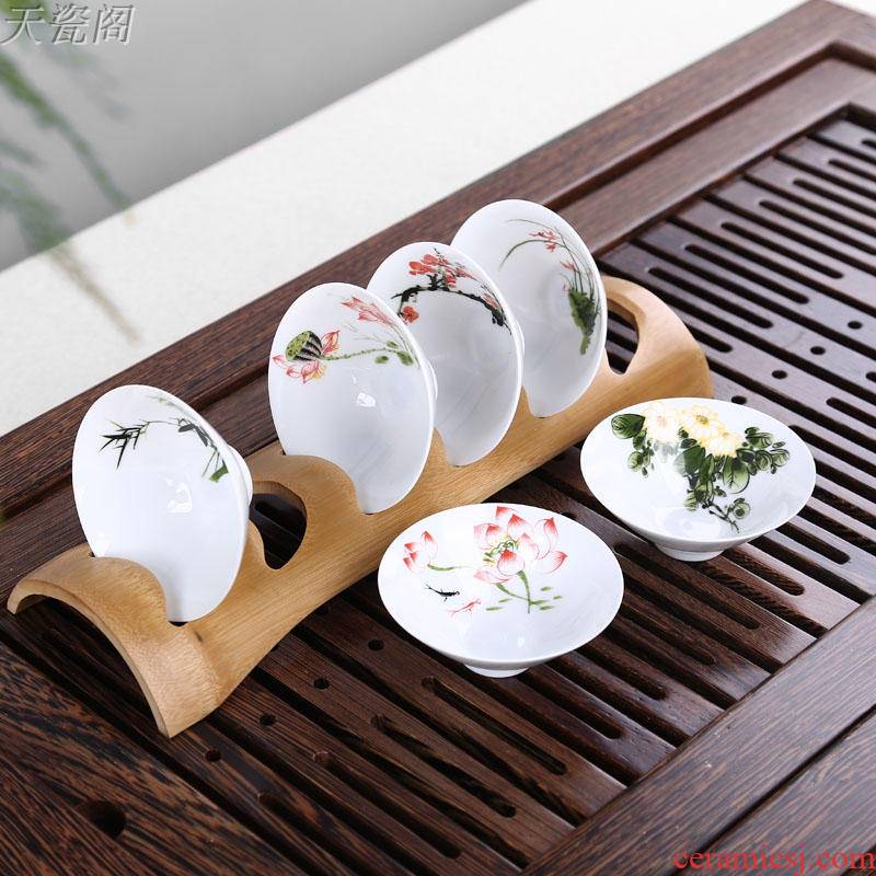 T receive the single - layer kung fu tea tea shelf rack cupholders hat to a cup of tea shelf parts at the package