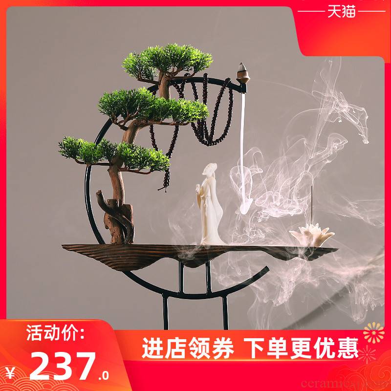 Weathered wood back xiang xiang furnace furnishing articles sandal household indoor for Buddha taking creative large incense incense buner