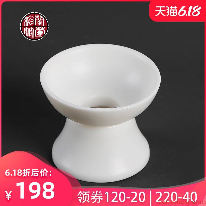 By patterns dehua high - white manual suet jade fittings tea strainer screen tea tea filter ceramic household