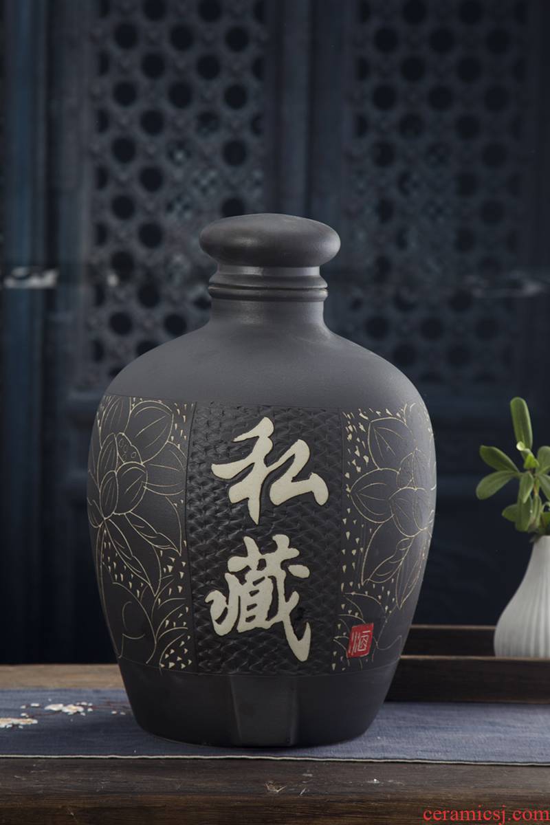 Jingdezhen ceramic jars it archaize mercifully wine 10 jins 20 jins 50 kg household seal wine jar