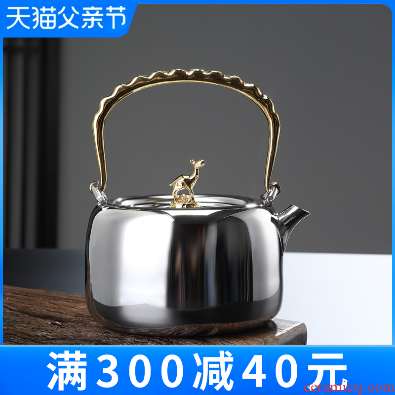 Taiwan Long Yin lent large filter girder make tea pot stainless steel teapot high - capacity household can be boiled tea kettle