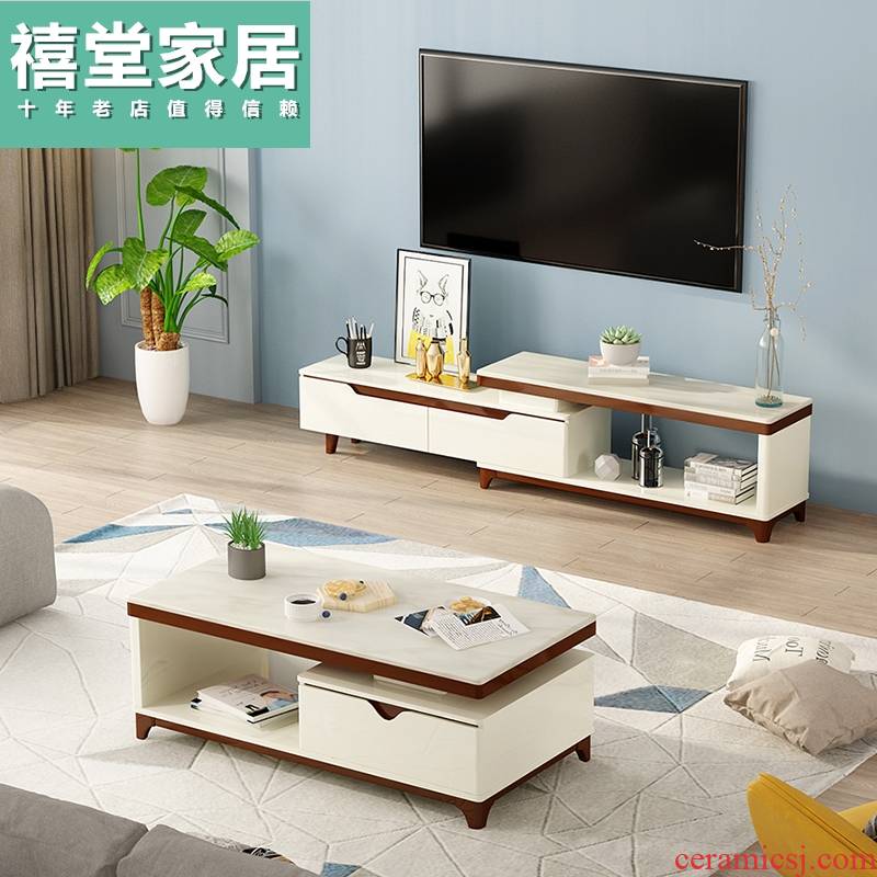 I and contracted marble table, TV ark combination northern wind small family sitting room suit TV ark cabinet