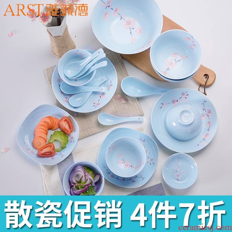 Dishes suit household ya cheng DE ceramics tableware contracted Japanese bowl dish bowl chopsticks Dishes