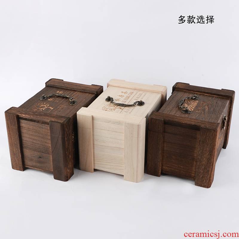Tea box packing box aneroid wooden box, solid wood Tea loose Tea, black Tea box pu 'er Tea box general packaging