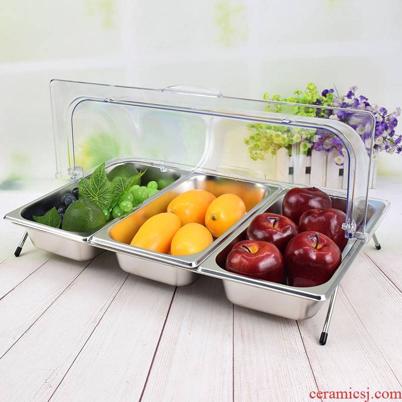 View the best stainless steel tray with cover a rectangle buffet tableware ltd. keeping cold dishes cooked fruit plate