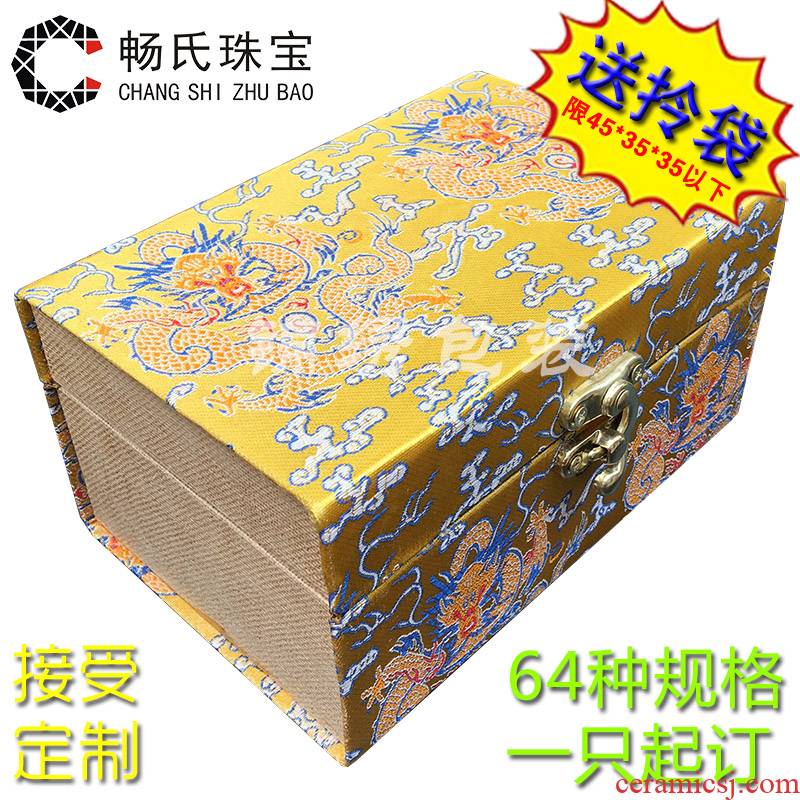 Large wooden new JinHe porcelain collection box with new penjing jade gift box jewelry box