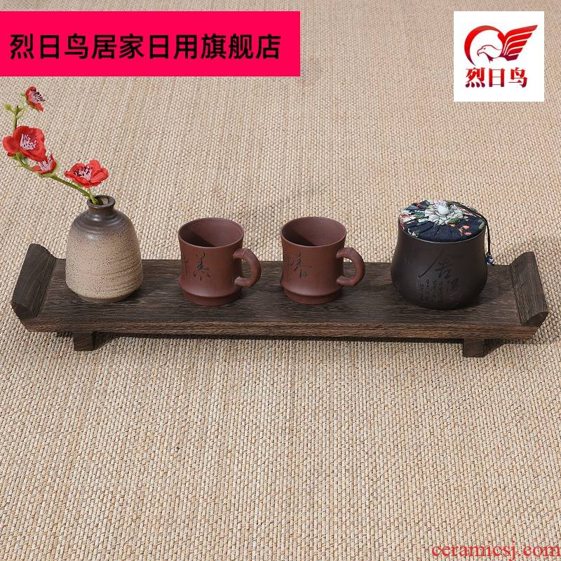 Solid wood tea tray cupholders pot bearing long glass desktop tea set to receive r shows rich ancient frame saucer dish