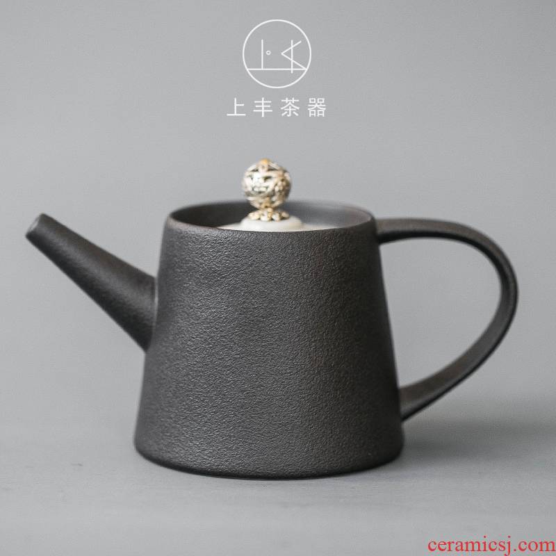 Feng Japanese black pottery tea set on kung fu tea tea machine household filter teapot tea taking simple single pot customization