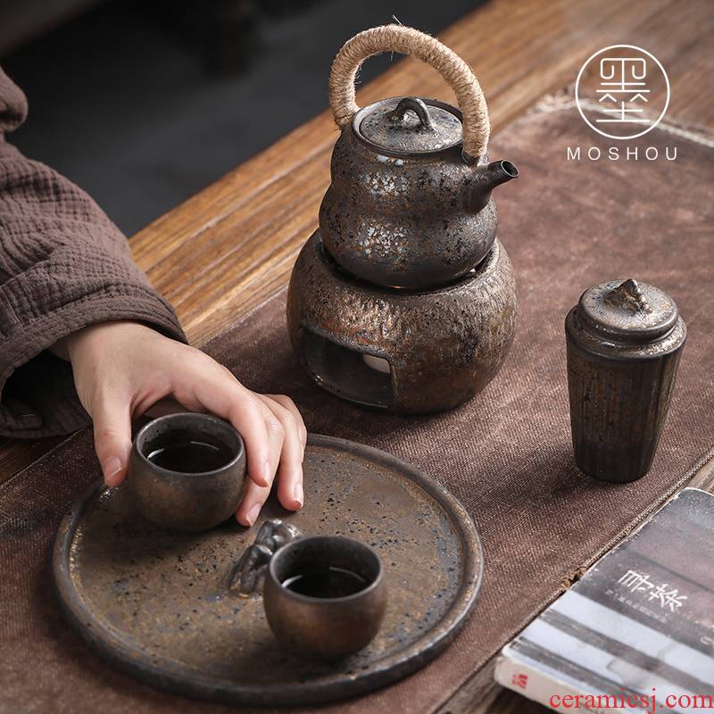 By Japanese kung fu tea set suit household ceramics girder teapot teacup dry tea consolidation set of tea set