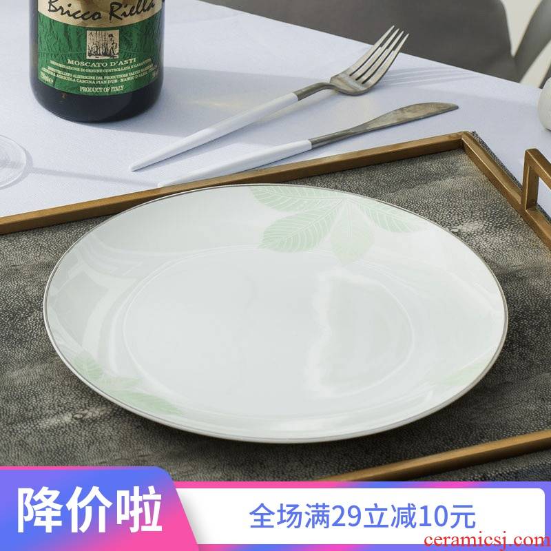 Love jue ipads porcelain fuscescens dish dish dish home European green jade jingdezhen ceramic tableware plate drops