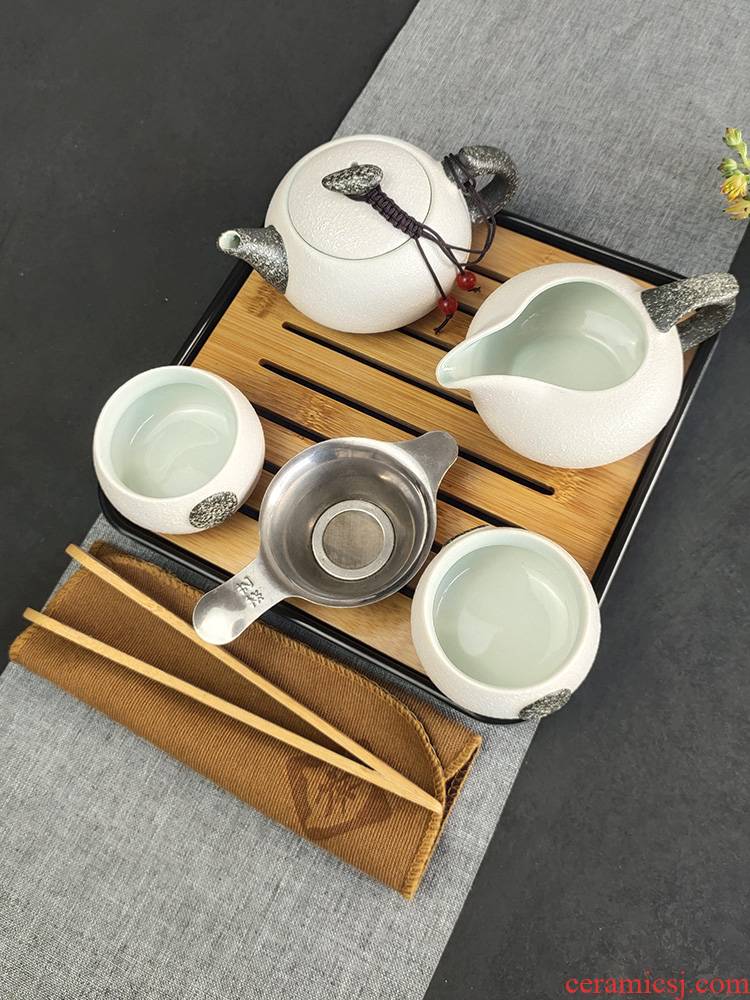 Snow beauty household utensils suit small sets of kung fu Japanese teapot teacup ceramic tea sets tea tray package