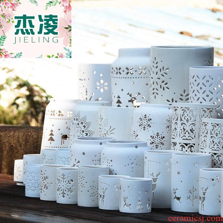 Spring park, contracted style white porous permeability more meat the plants tin caulis dendrobii hollow ceramic flower pot to the plants