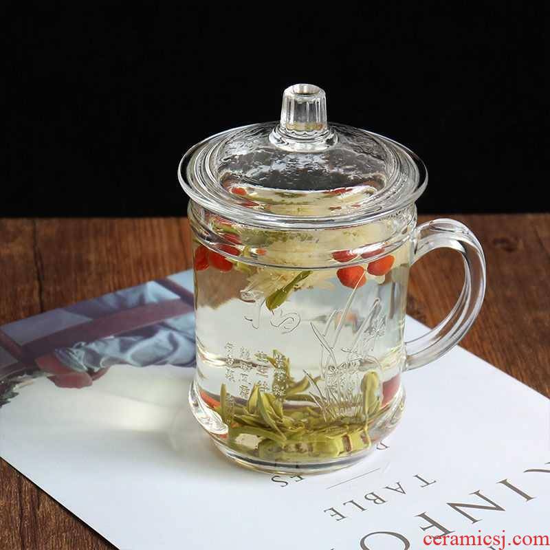 Domestic hot water tea cup male ms office cups with handles with cover more transparent new lead - free