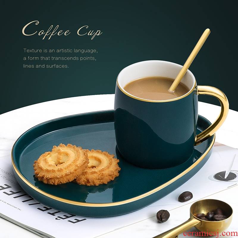 Hk xin rui mark cup of milk for breakfast a cup of coffee cup ceramic keller with spoon, creative move fashion lovers