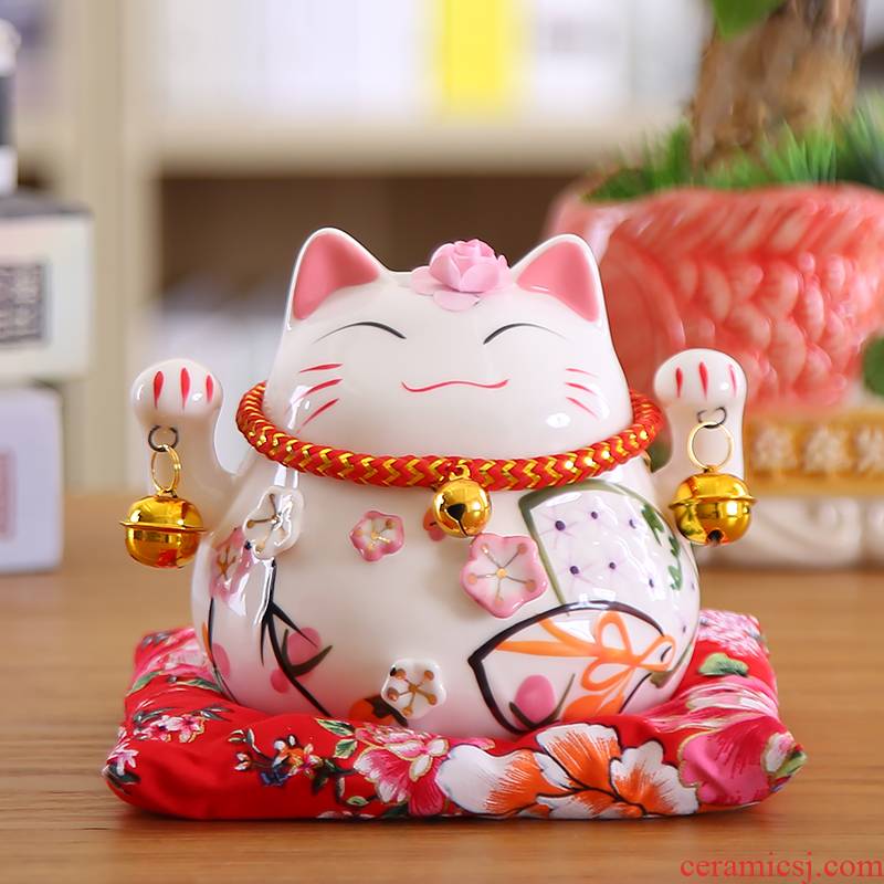 Plutus cat small place to open small ceramic piggy bank desk creative household furnishing articles fortune cat