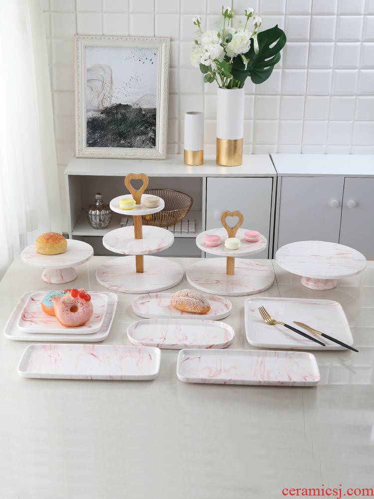 European ceramic dessert table furnishing articles suit a buffet afternoon tea table birthday cake dessert tray display shelf