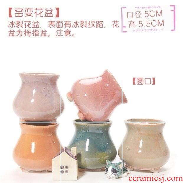 Mother fleshy small ceramic flower pot thumb mini breathable plant creative flower pot in the desktop furnishing articles contracted