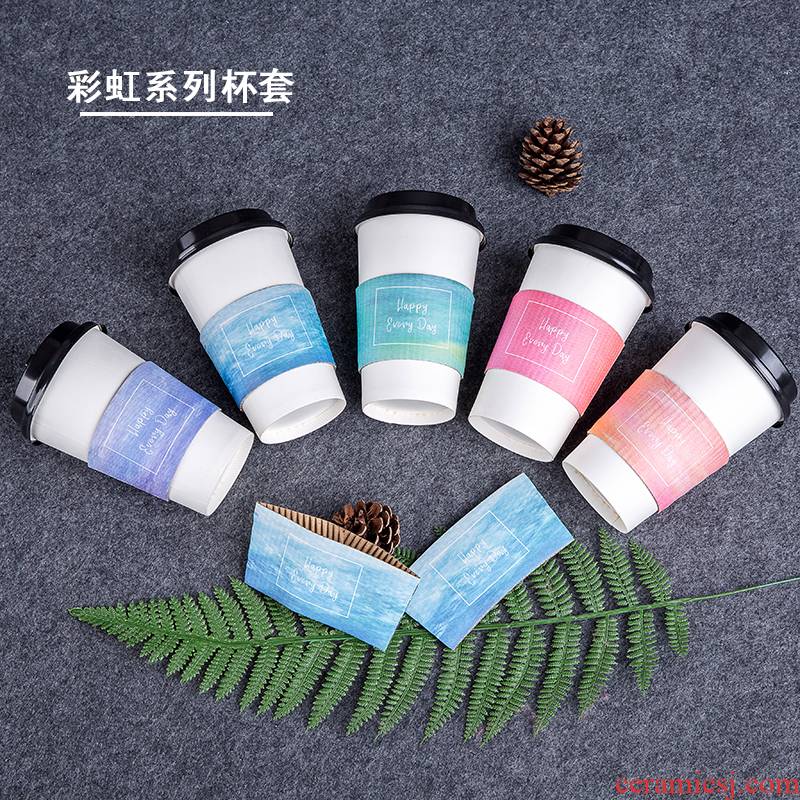 Paper workshops the disposable coffee cups corrugated heat insulation cup set of tea cups hot Paper cups set of custom LOGO