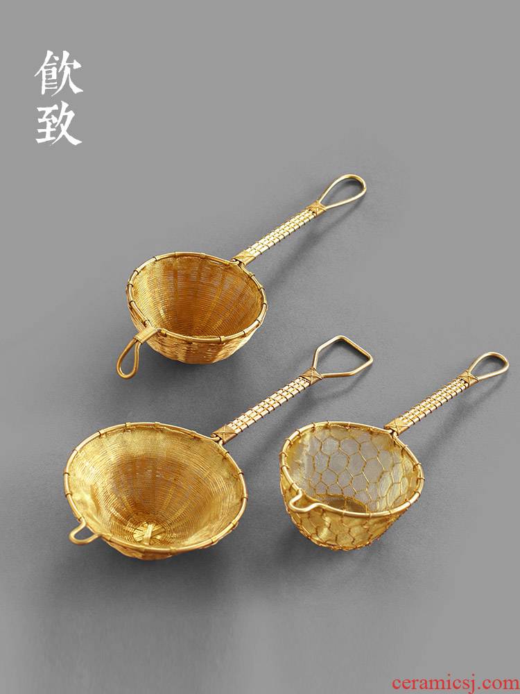 Ultimately responds pure hand - woven copper) tea filter Japanese pure copper handle filter good creative kung fu tea set