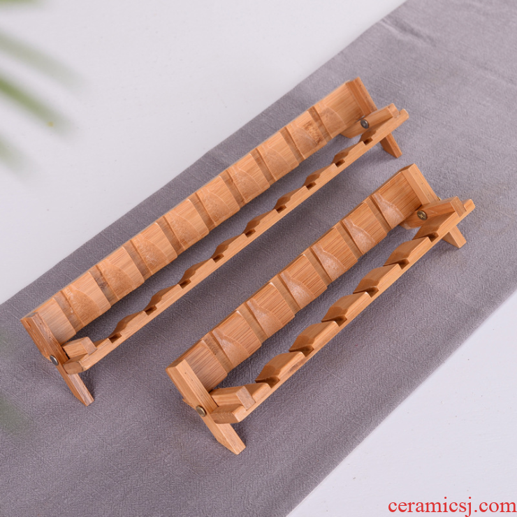 T receive bamboo tea beverage holder drying beverage holder kung fu tea tea cup cup put shelf rack tea tray