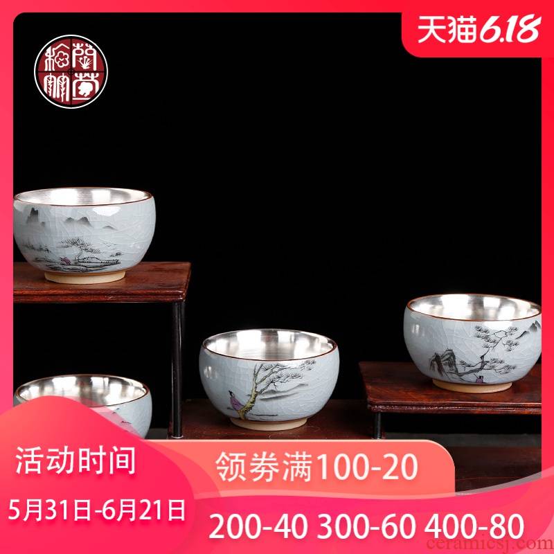Your up tea master cup sample tea cup single cup silver single large ceramic kung fu coppering. As silver restoring ancient ways the tea taking tea cups