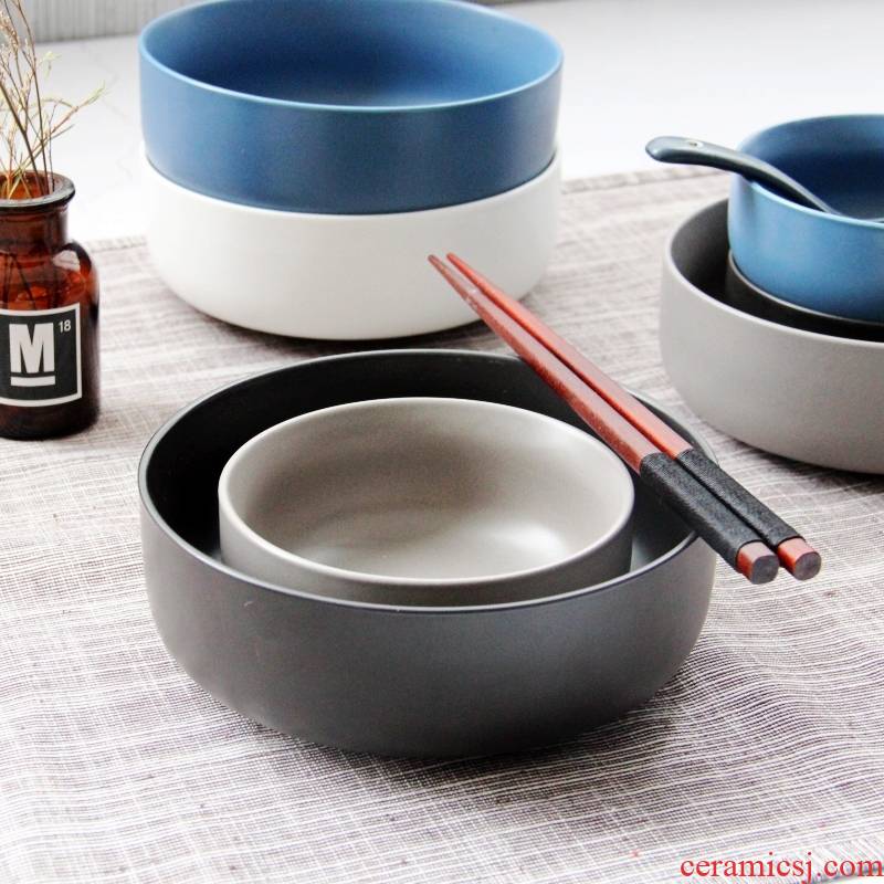 W6 "household rice bowls large plain vegetarian rainbow such use black ceramic tableware plain monks in large bowl bowl bowl method