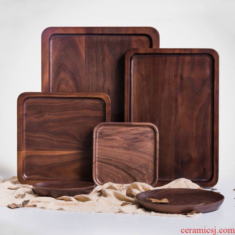 Black walnut wooden pallet Japanese saucer dish rectangular wood pallet all the meals for the saucer solid wood pallets