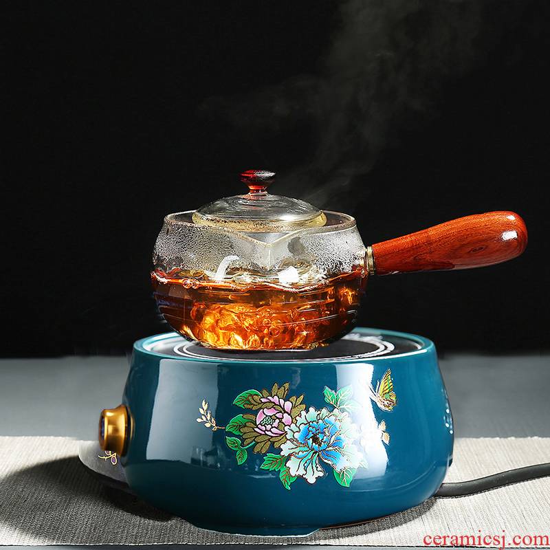 Thickening of the heat - resistant glass teapot all kung fu tea set can heat the transparent side boil pot teapot tea kettle