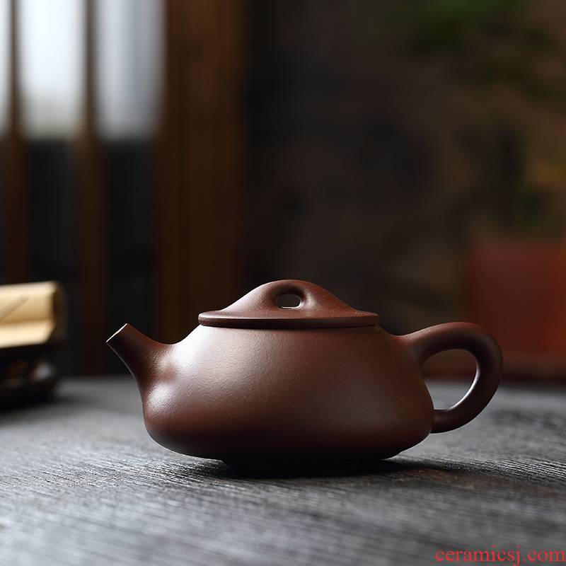Liu2 xing producer are it undressed ore low trough the qing HaiRong 】 【 pot of classic stone gourd ladle JingZhou checking tea kettle