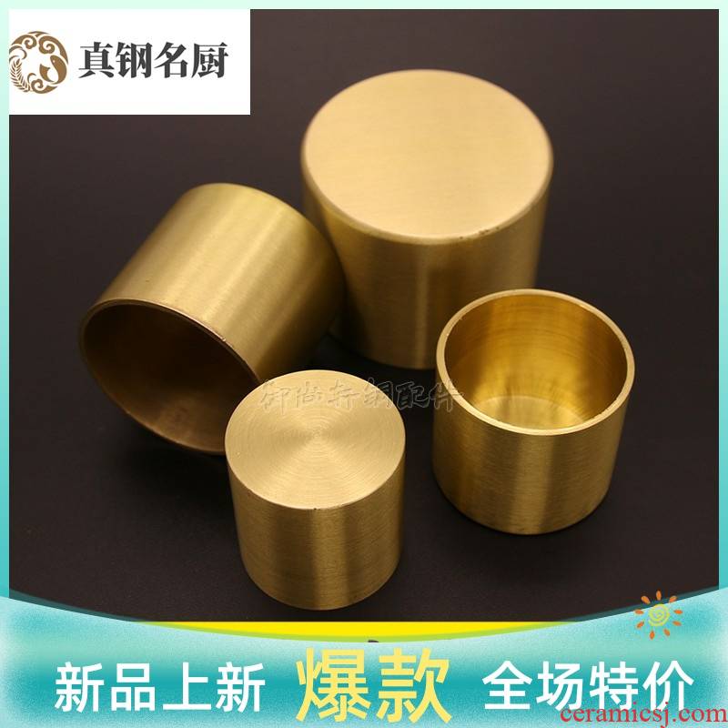 New Chinese style table's brass feet set of Nordic chair who set contracted sofa tea table back cylindrical copper set foot