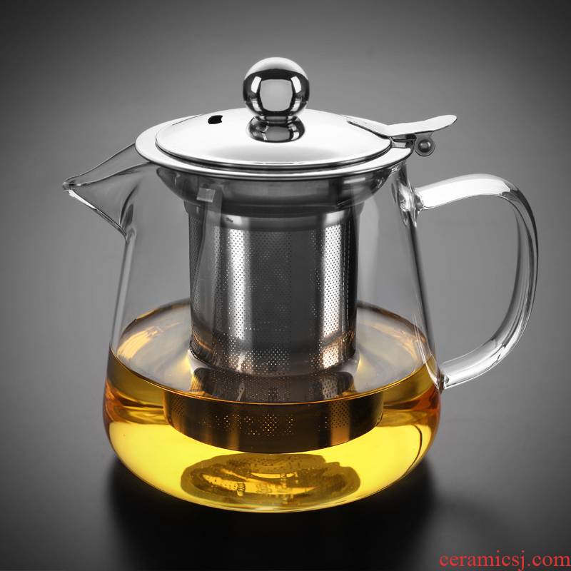 Morning glass teapot 304 stainless steel teapot thickening heat - proofing flower pot with tea, black tea tea with