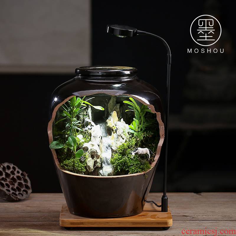 By sumeru world creative ceramic tank micro potted landscape water, tea pet Chinese zen furnishing articles
