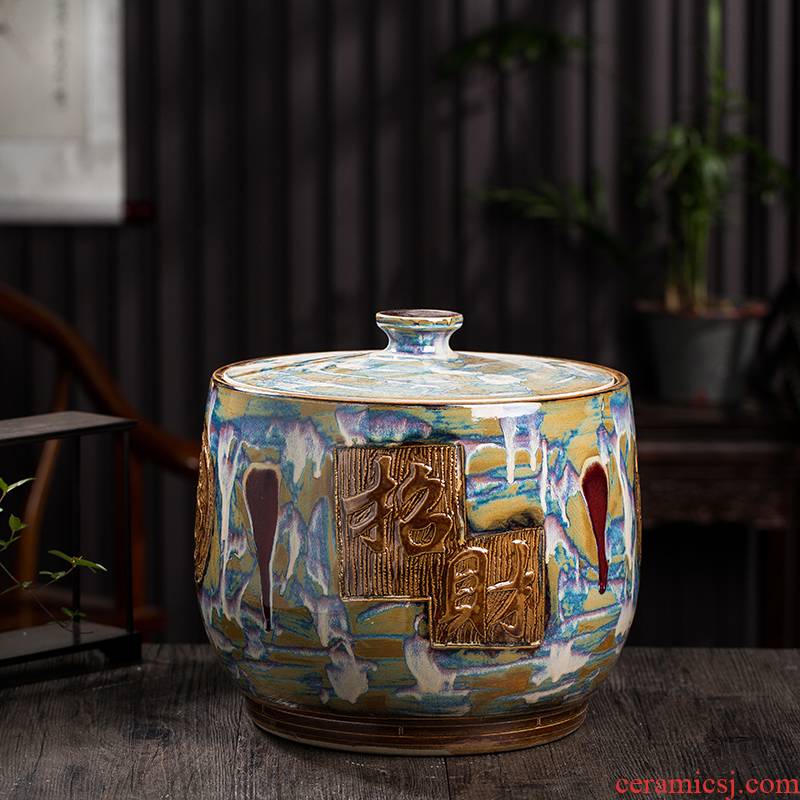Ricer box barrel jingdezhen ceramic household with cover (50 kg/pack tank caddy fixings sealed as cans