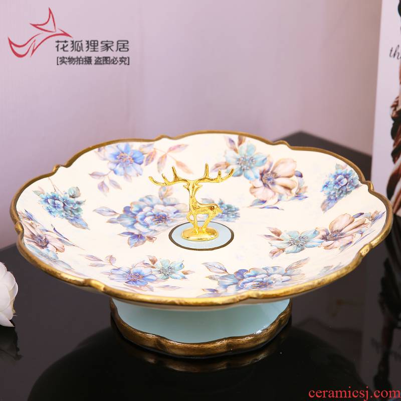 Light I sitting room key-2 luxury American big bowl tea table table European - style snack dish candy dish home furnishing articles