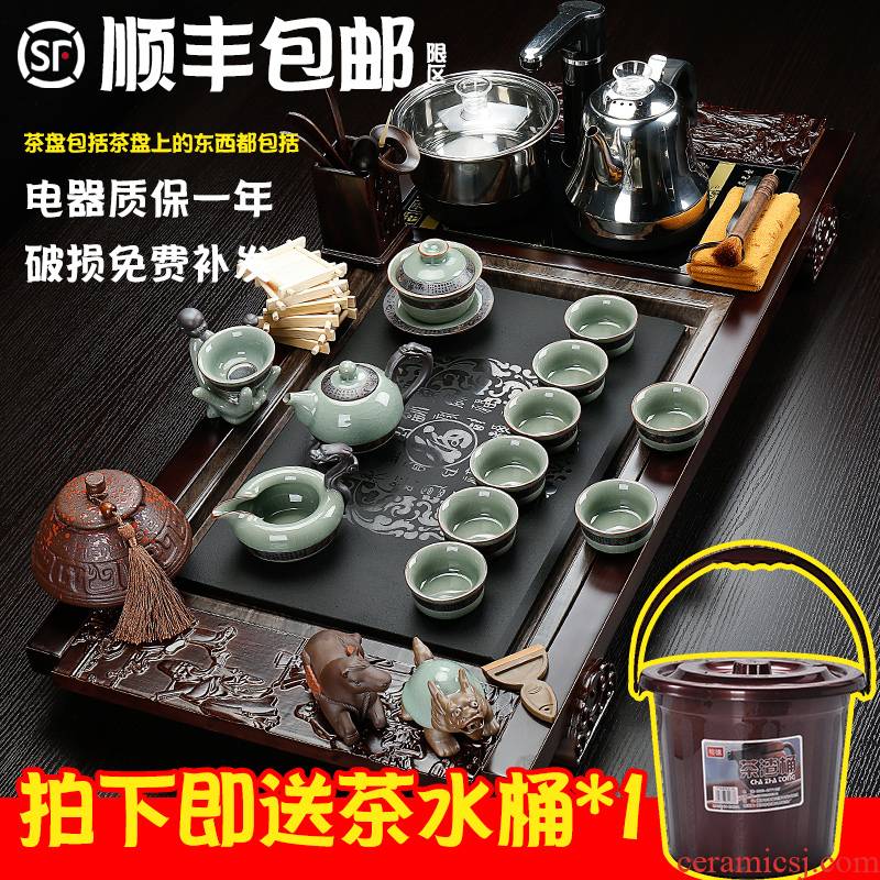 Hai make household contracted the joining together of four automatic tea tray tea glass tea cup of a complete set of kung fu tea set
