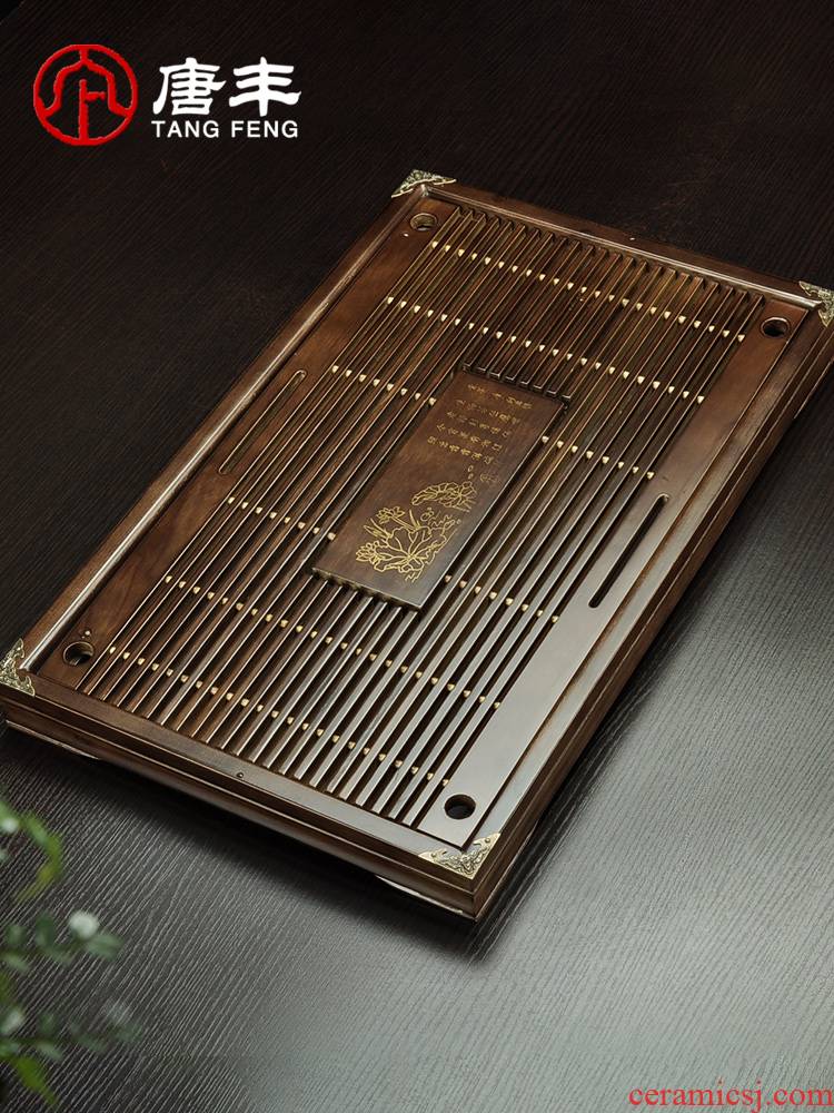Tang Feng the draw - out type tea tray was solid wood store row of dual tray household contracted sitting room Z tea sea kung fu tea tea