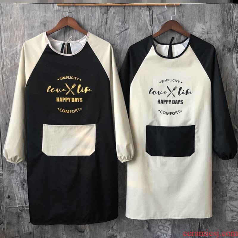 The Cooking Chinese adults with sleeves cut small and pure and fresh milk tea shop protective clothing housework head apron type service