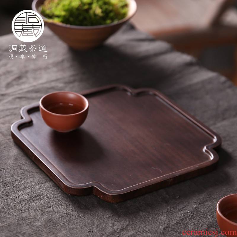 In building heavy bamboo hotel tray tea tray wood tea tray barbecue plate dry fruit tray bread plate