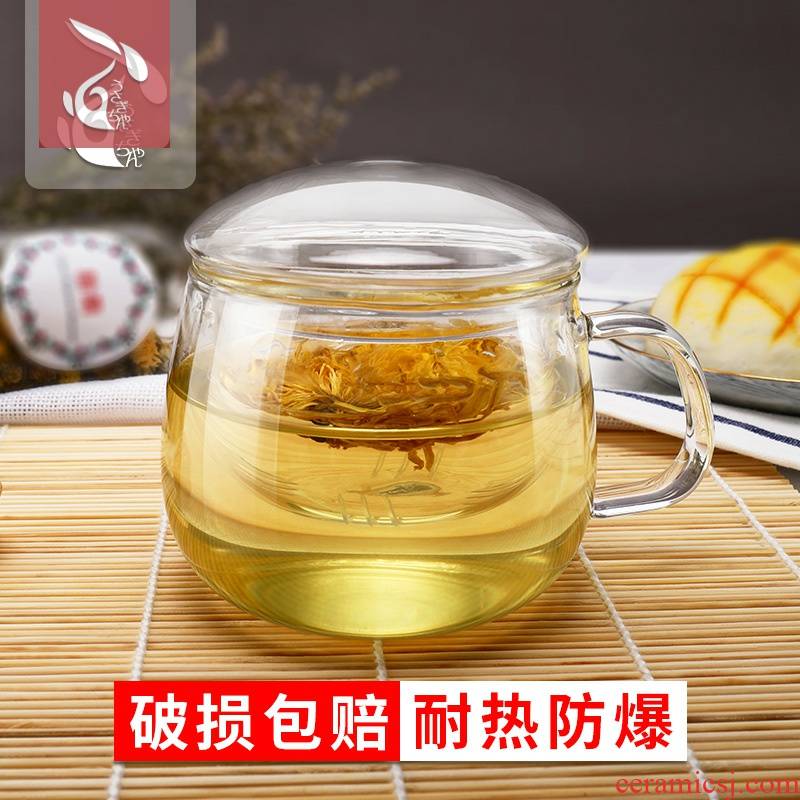 Separation of tea glass tea cup children take flowers teapot teacup with cover household express it in transparent glass