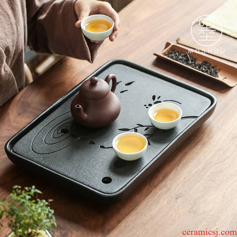 By full ceramic tea tray was large round water kung fu tea tray was contracted dry tea tea sea home