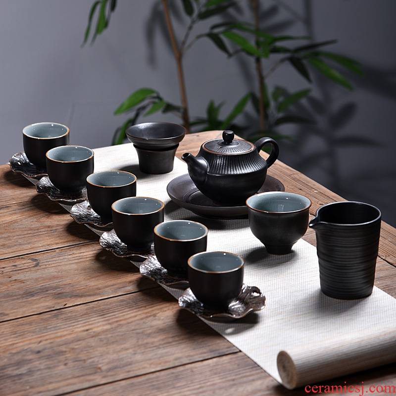 Into this monkey retro teapot teacup gift household ceramics kung fu tea set manual of a complete set of coarse pottery making tea